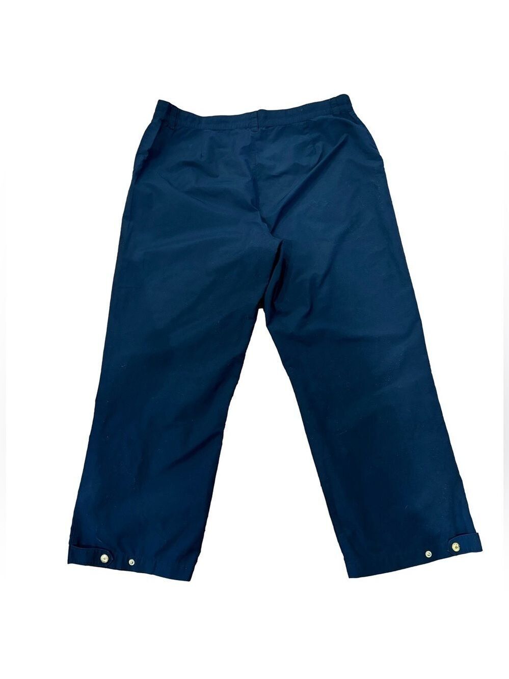 80s LAUREN RALPH LAUREN NAVY COTTON & NYLON W SNAP ANKLE ACTIVEWEAR PANTS SZ 16